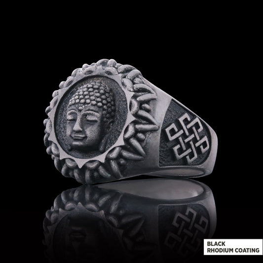 3D Buddha Ring, Om Buddha Ring, Hindu Ring, Shankha Buddha Ring, Endless Knot Ring, Meditation, Yoga, Buddhist Jewelry