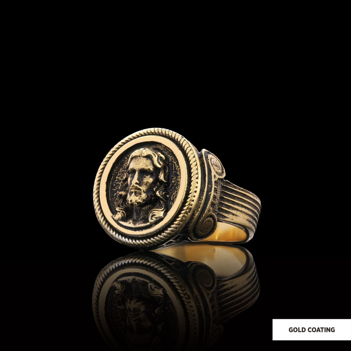 3D Jesus Ring, Silver Religious Ring, Religious Gift, Gold Plated Jesus Jewelry, Christian Accessory by SWISS PLUS - Christia