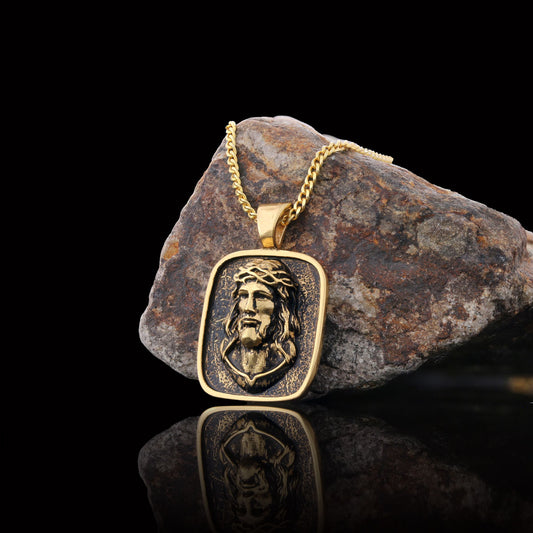 3D Silver Jesus Pendant, Religious Silver Necklace, Religious Christian Jewelry, Christ Accessory, Religious Gift Gold Coating