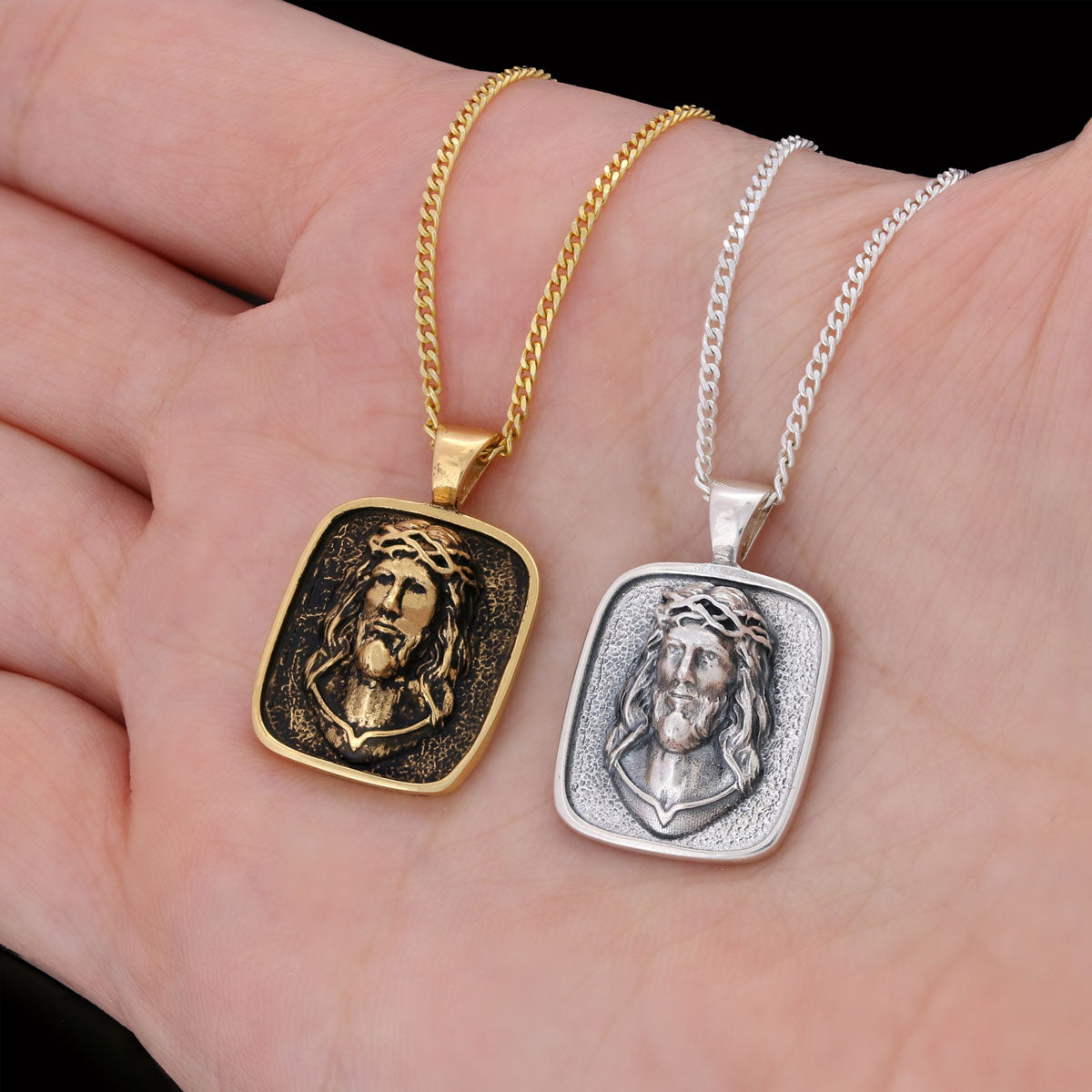 3D Silver Jesus Pendant, Religious Silver Necklace, Religious Christian Jewelry, Christ Accessory, Religious Gift Gold Coating