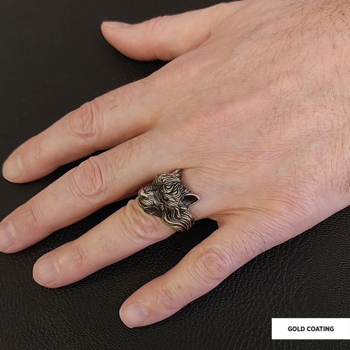 3D Wolf Head Ring, Silver Wolf Ring, Animal Jewelry, Gift for Her by SWISS PLUS - Skull Rings - view 7