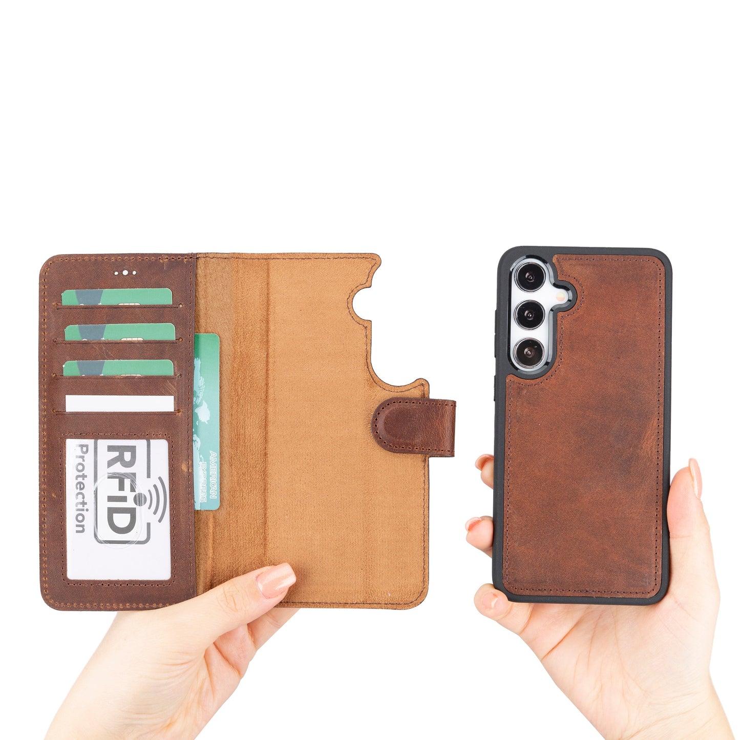 Étuis portefeuille en cuir pour Samsung Galaxy S24 Series RFID - MW