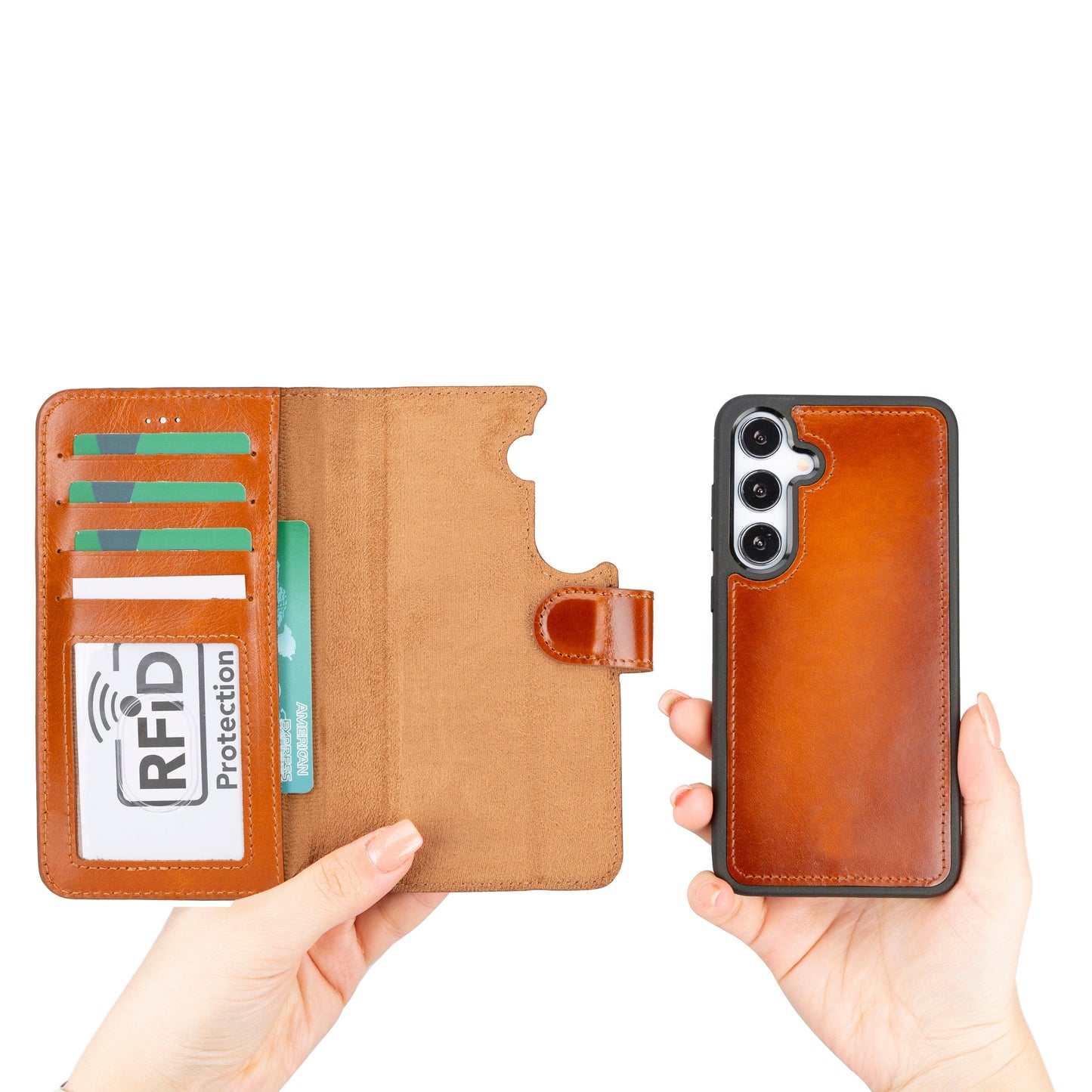 Étuis portefeuille en cuir pour Samsung Galaxy S24 Series RFID - MW