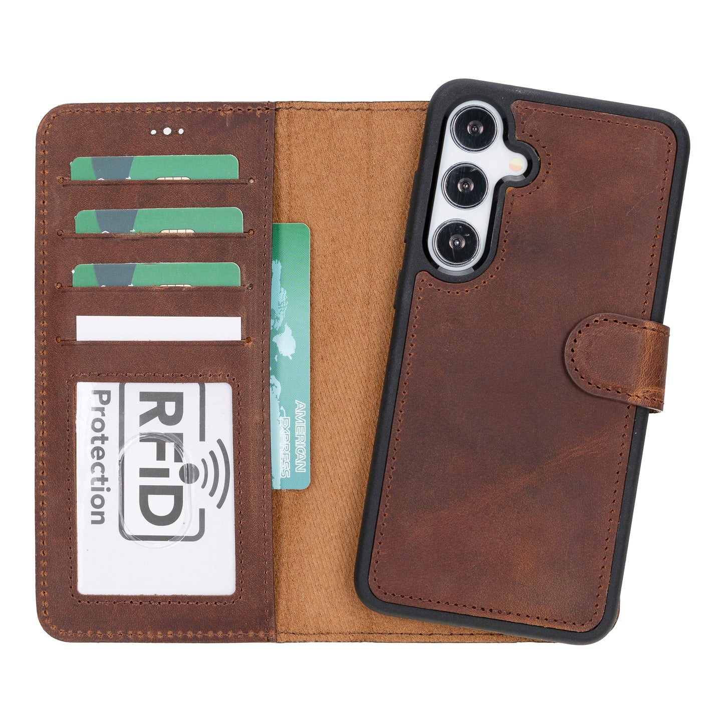 Étuis portefeuille en cuir pour Samsung Galaxy S24 Series RFID - MW
