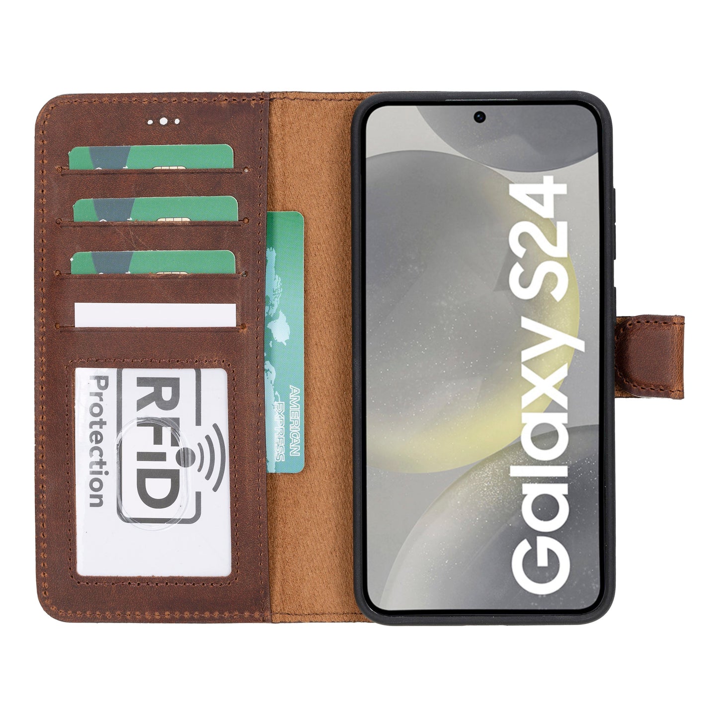 Étuis portefeuille en cuir pour Samsung Galaxy S24 Series RFID - MW