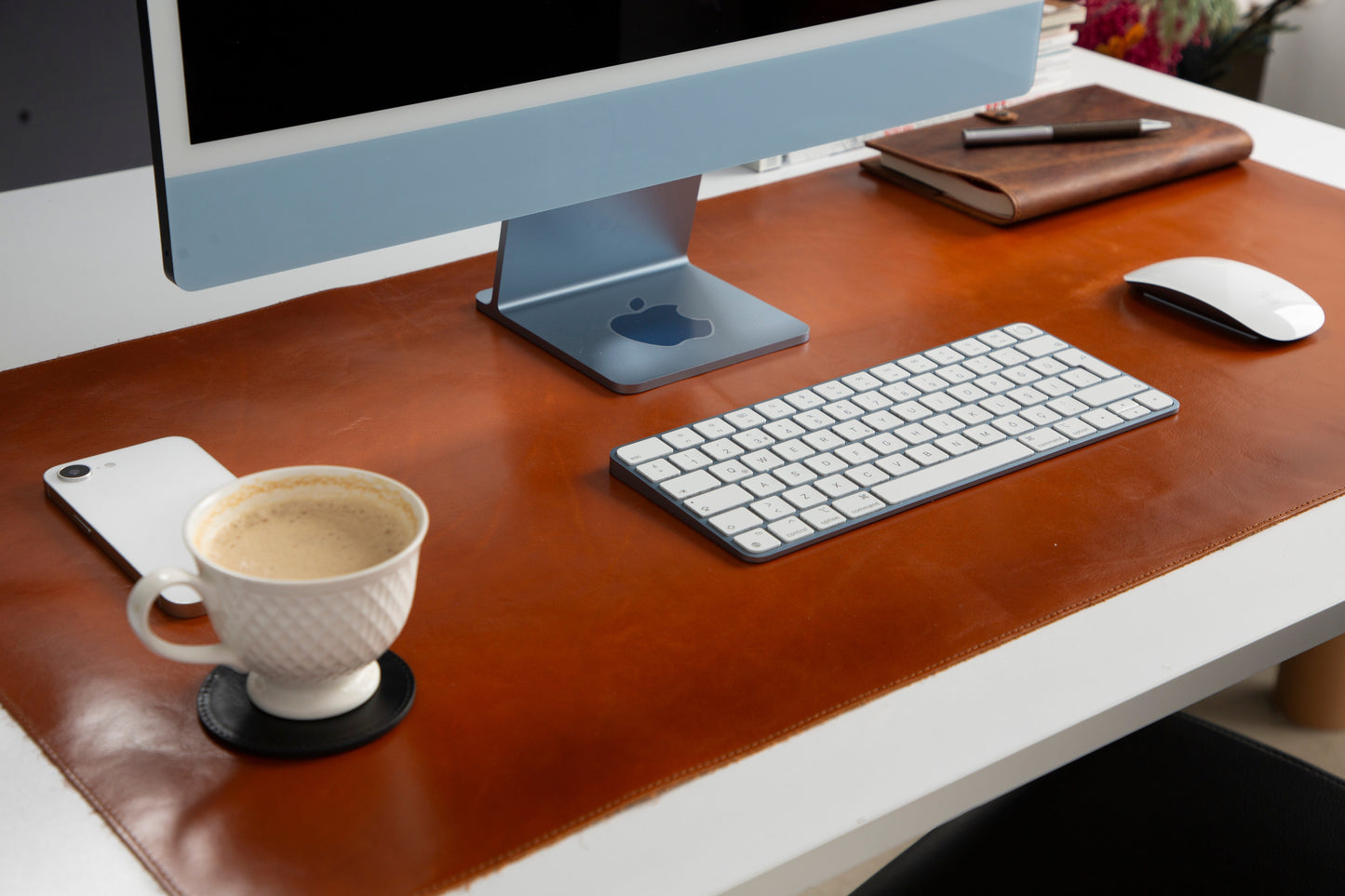 Natty Leather Natural Desk Mat (46 cm x 33 cm)