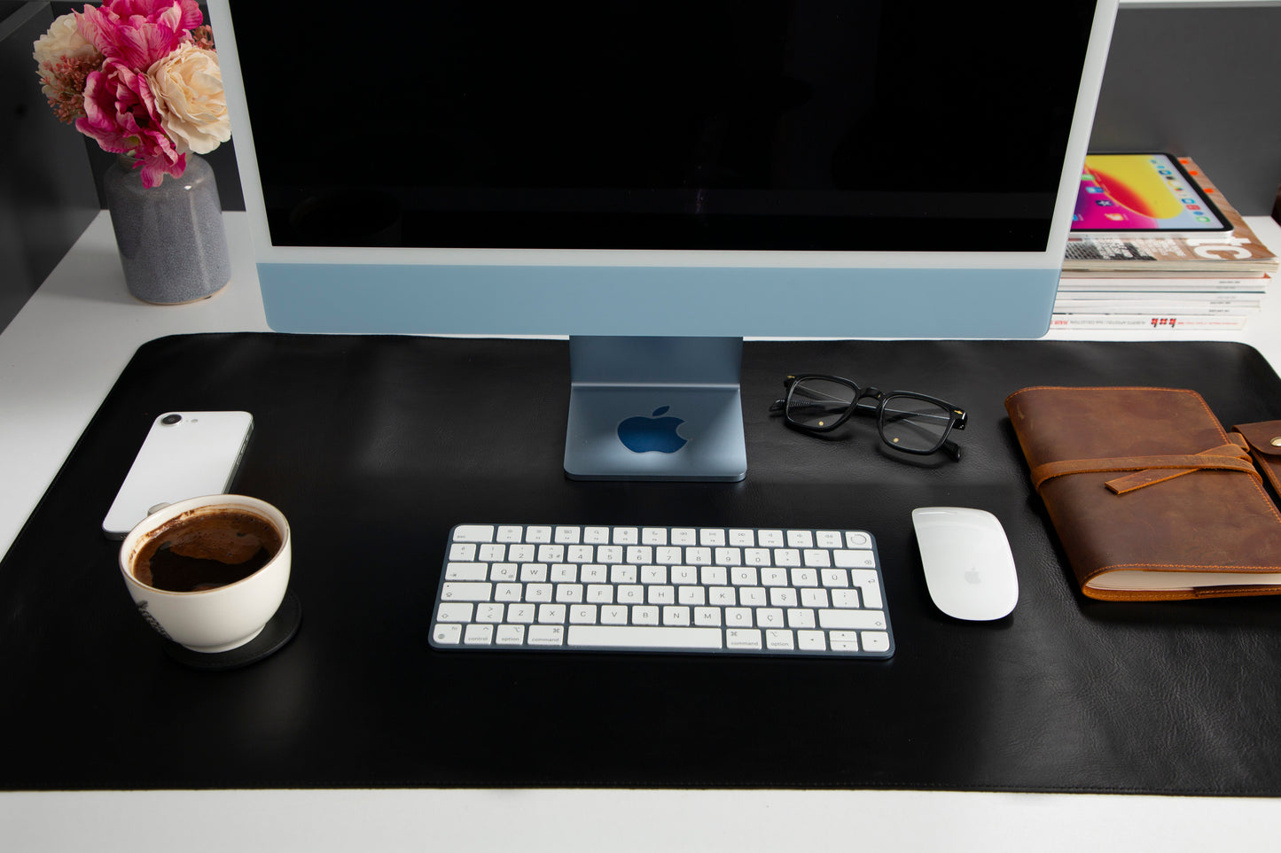 Natty Leather Natural Desk Mat (96 cm x 28 cm)