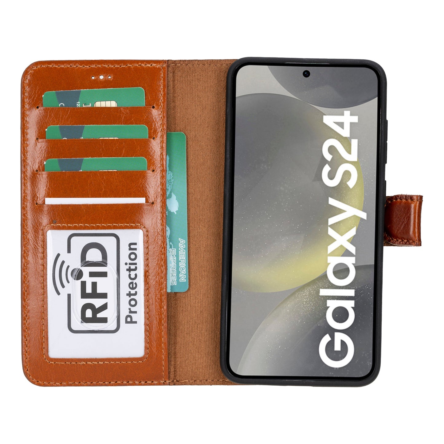 Étuis portefeuille en cuir pour Samsung Galaxy S24 Series RFID - MW