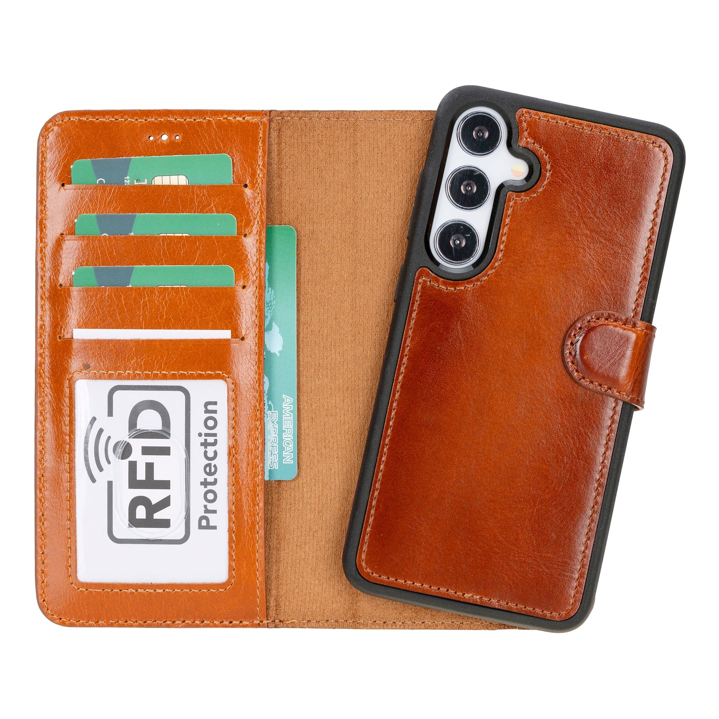 Étuis portefeuille en cuir pour Samsung Galaxy S24 Series RFID - MW