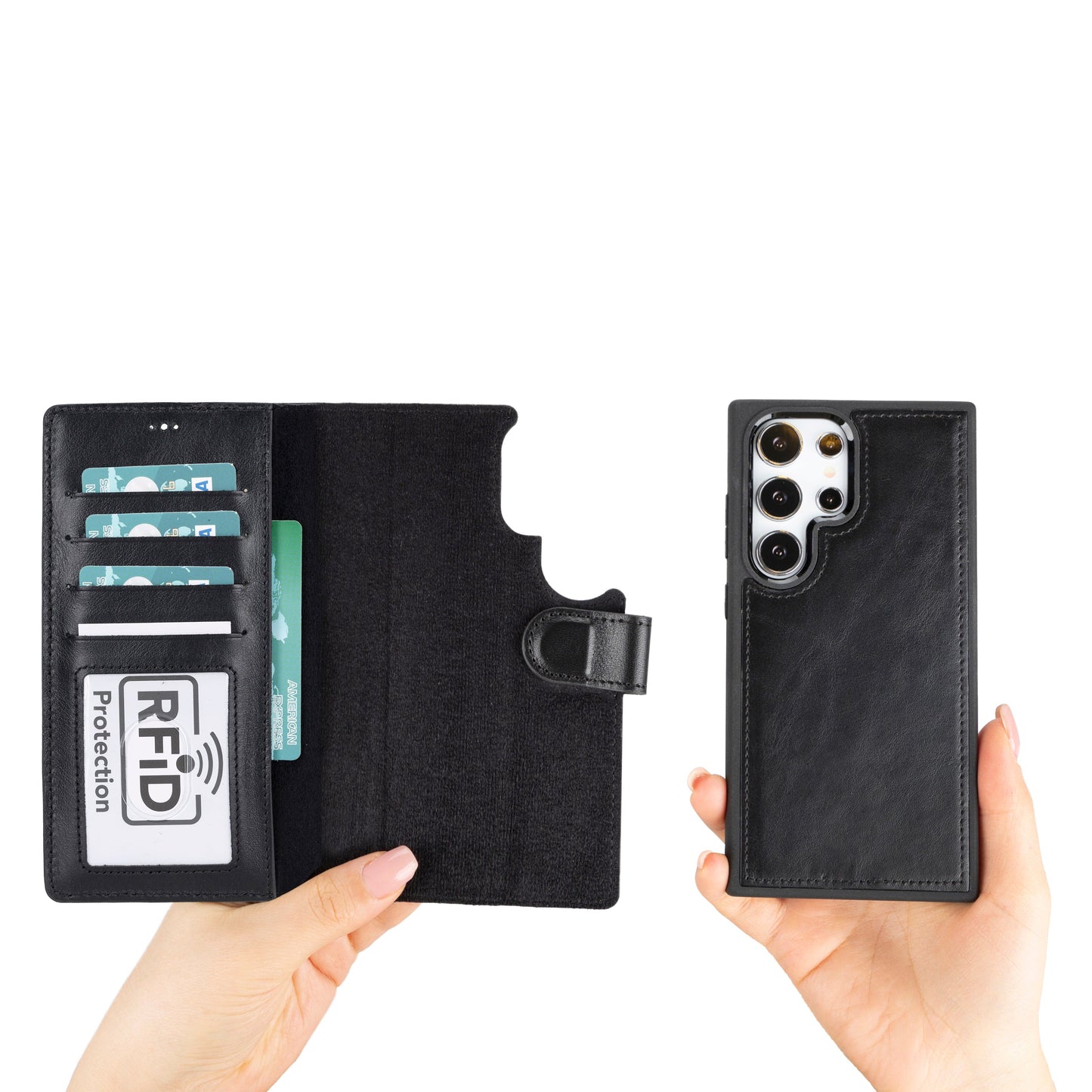 Étuis portefeuille en cuir pour Samsung Galaxy S24 Series RFID - MW