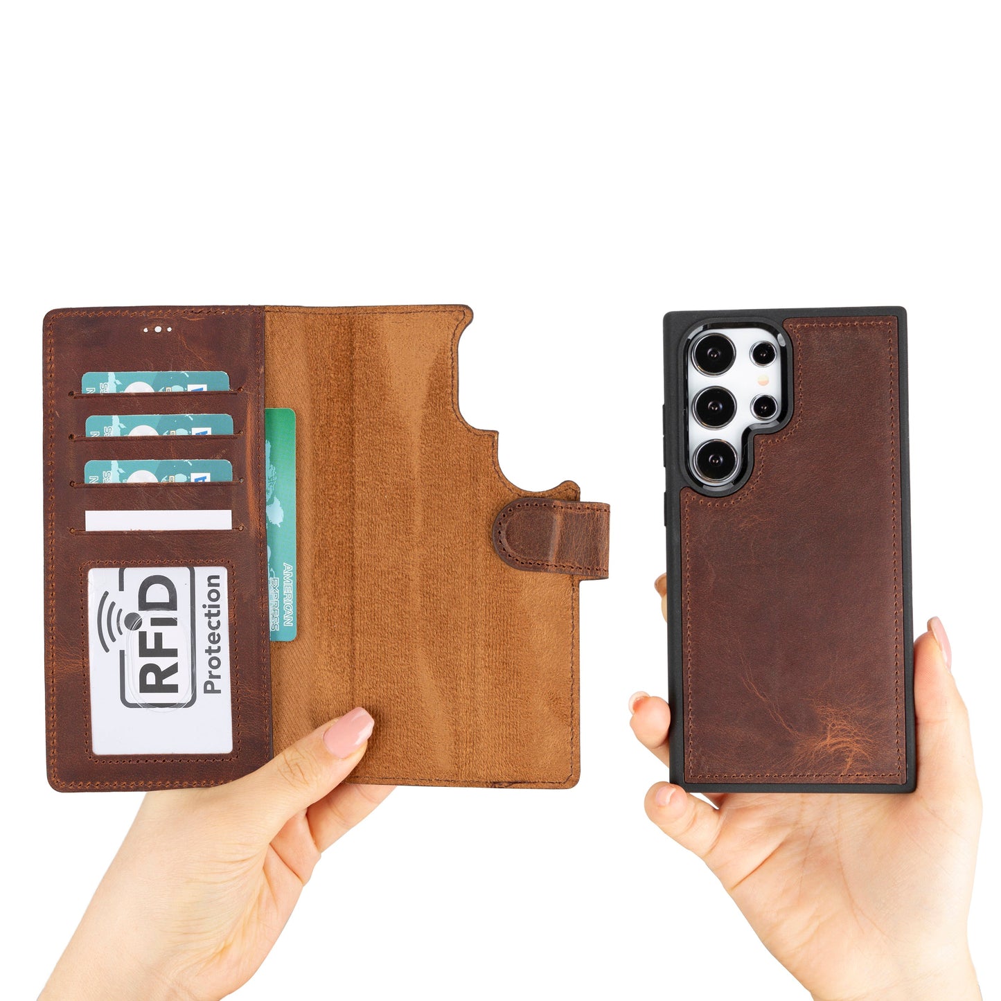 Étuis portefeuille en cuir pour Samsung Galaxy S24 Series RFID - MW