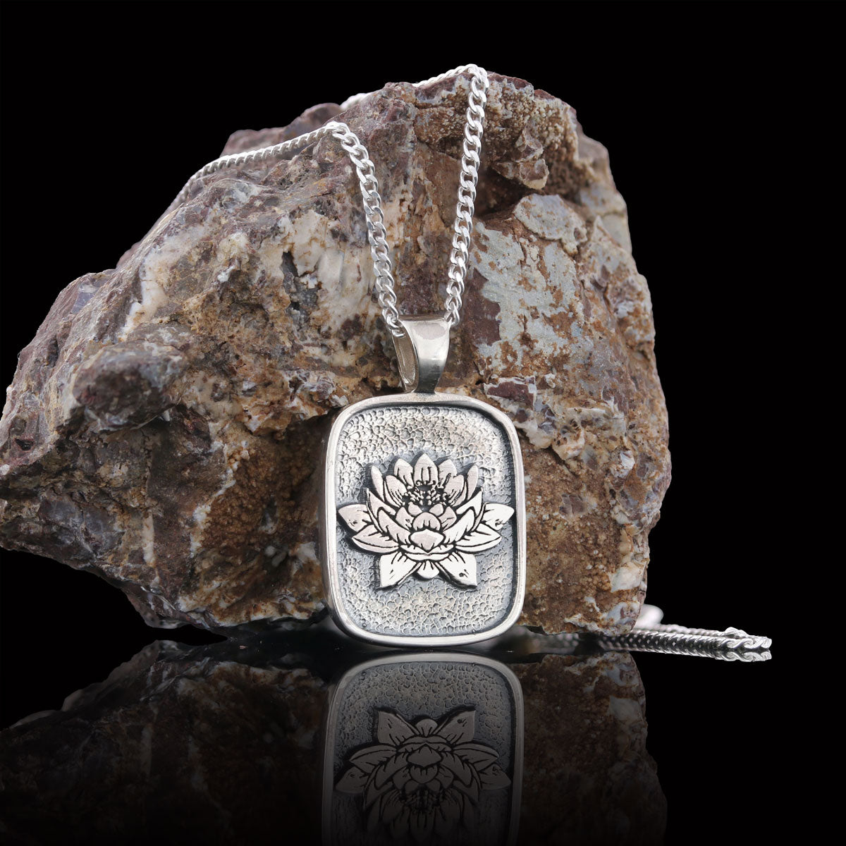 925 Sterling Lotus Flower Necklace, Birth Flower Lotus Necklace, Charm Lotus Jewelry, Women's Accessory, Gift for Women Silve
