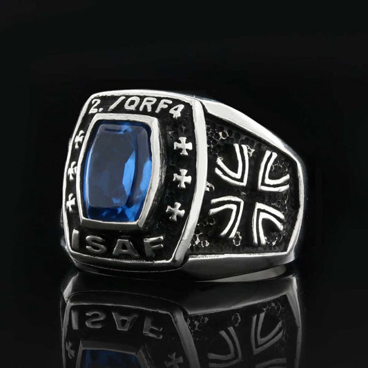 925 Sterling Silver 2 / Qrf4 ISAF Germany Ring by SWISS PLUS - Military Rings - view 2