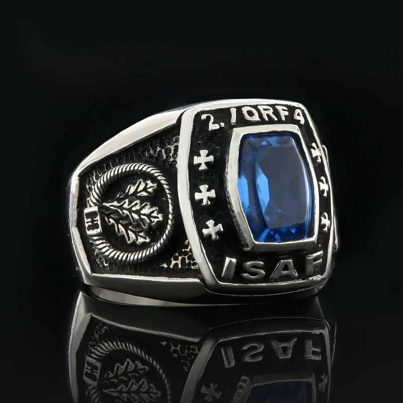 925 Sterling Silver 2 / Qrf4 ISAF Germany Ring by SWISS PLUS - Military Rings - view 3