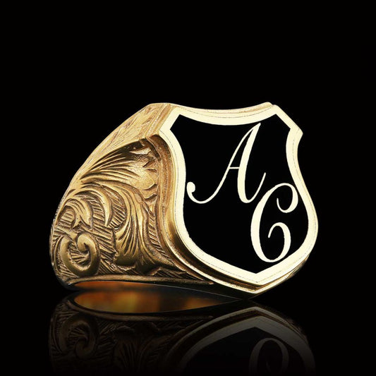 925 Sterling Silver A-C Letter Ring by SWISS PLUS - Letter Collection - view 2