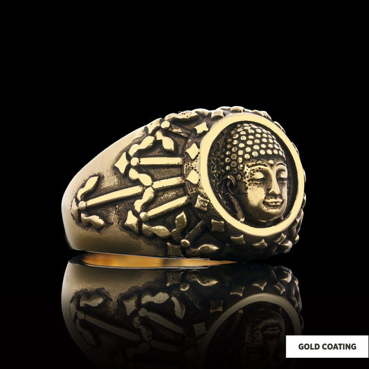 925 Sterling Silver Buddha Ring, 3D Buddha Ring, Meditation, Yoga, Buddhist Jewelry - view 2
