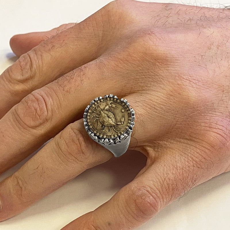 925 Sterling Silver Cancer Sign Ring by SWISS PLUS - Zodiac Collection - view 7
