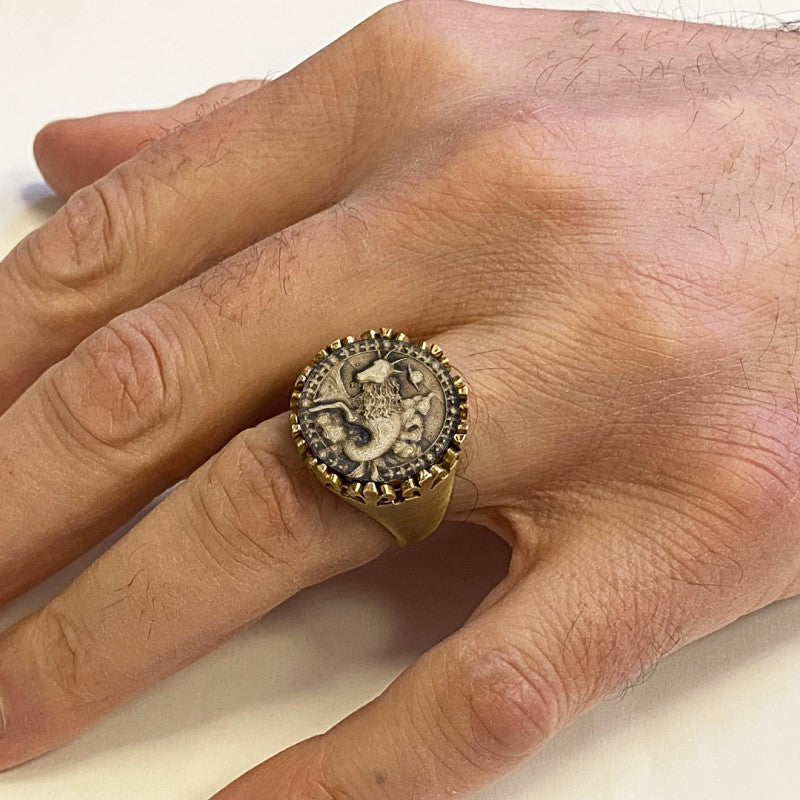 925 Sterling Silver Capricorn Sign Ring