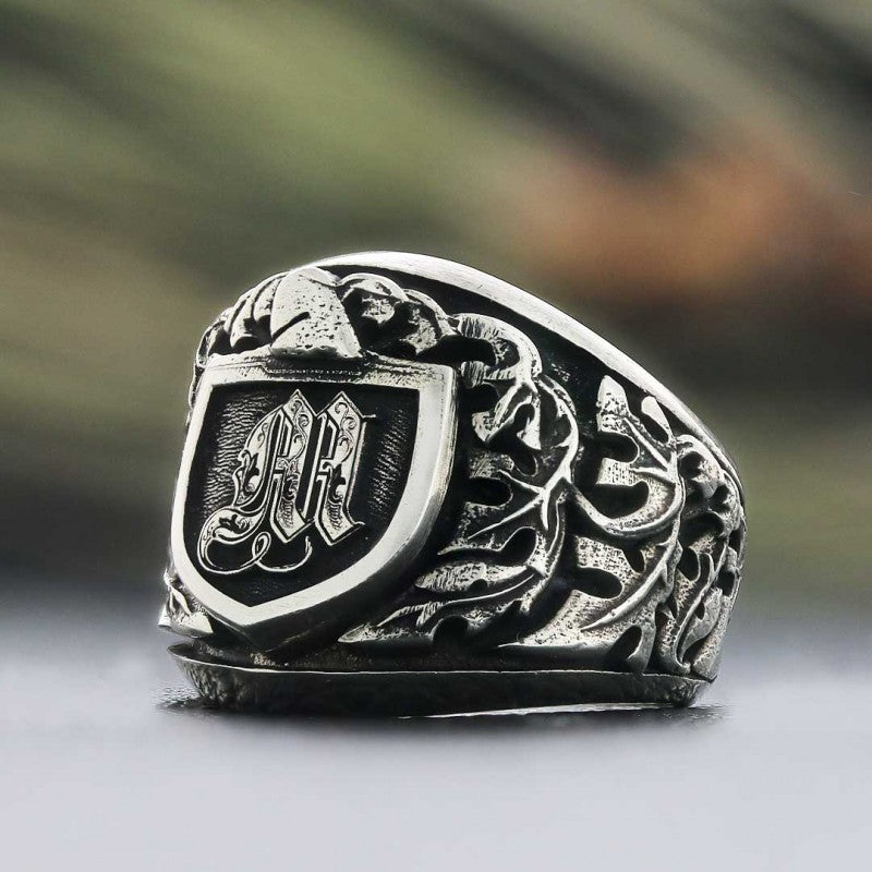 925 Sterling Silver Celtic M Letter Ring