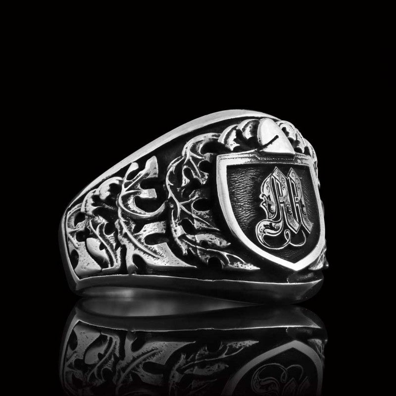 925 Sterling Silver Celtic M Letter Ring