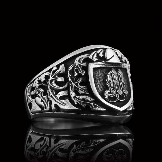 925 Sterling Silver Celtic M Letter Ring - view 2