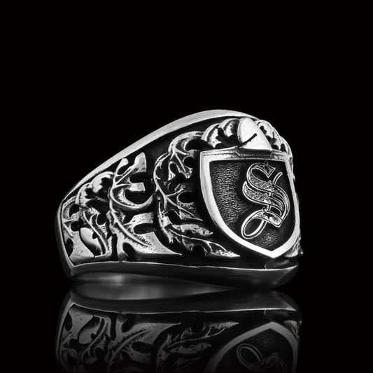 925 Sterling Silver Celtic S Letter Ring