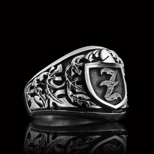 925 Sterling Silver Celtic Z Letter Ring