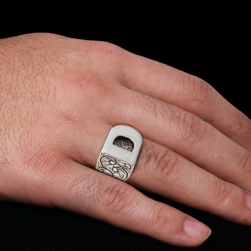 925 Sterling Silver D Letter Ring by SWISS PLUS - Letter Collection - view 7