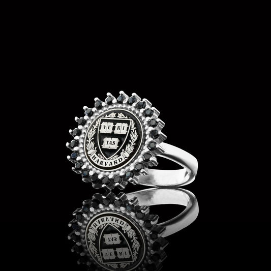 925 Sterling Silver Design Harvard Ring by SWISS PLUS - 925 Sterling Silver Rings for Men & Women - view 2