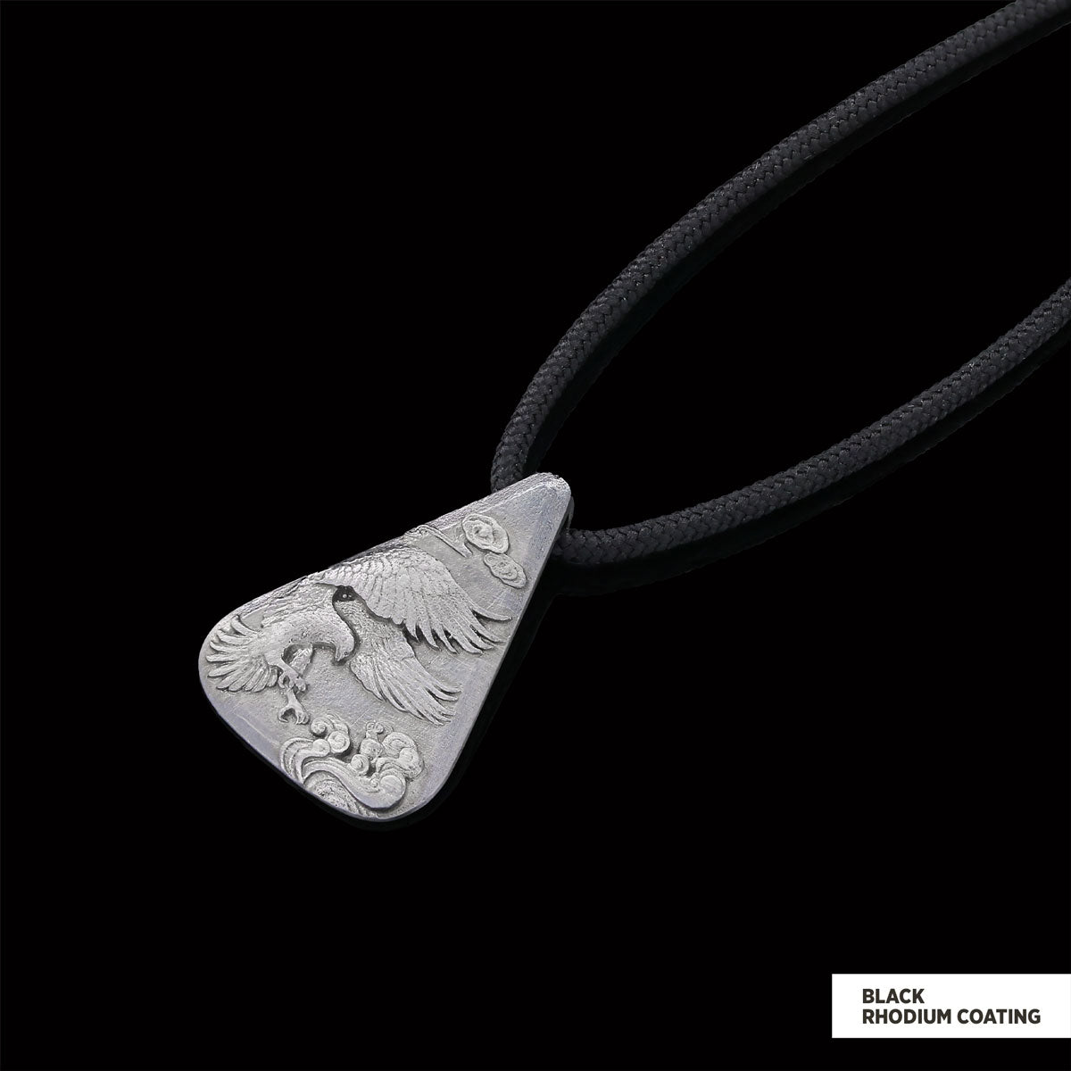 925 Sterling Silver Eagle Pendant Black Rhodium Coating