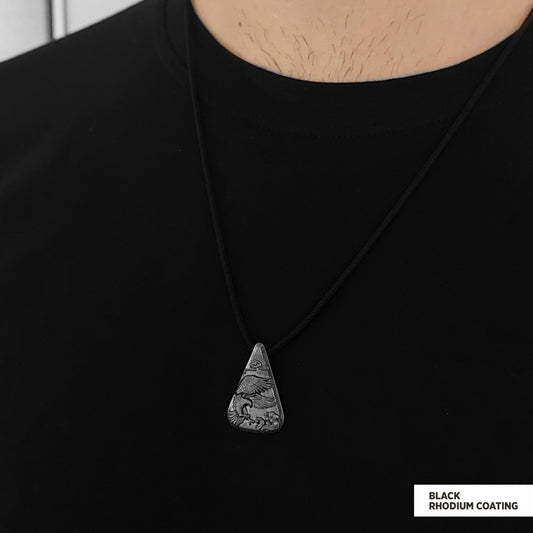 925 Sterling Silver Eagle Pendant Black Rhodium Coating