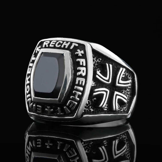 925 Sterling Silver Einigkeit Recht Freiheit Germany Ring - view 2