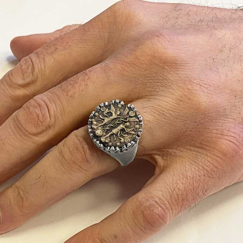 925 Sterling Silver Gemini Sign Ring
