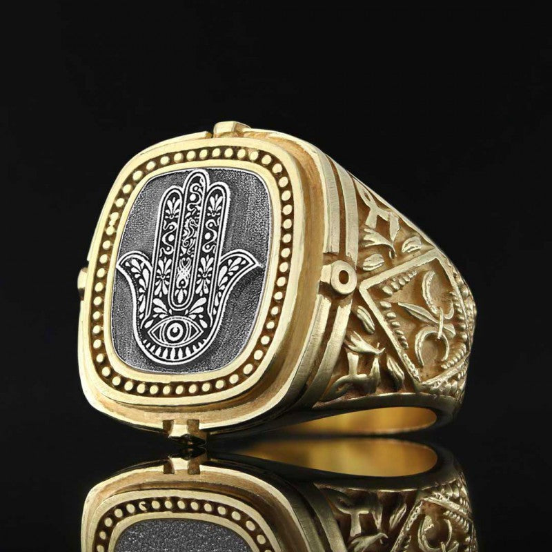 925 Sterling Silver Hamsa Ring by SWISS PLUS - Jewish Collection - view 7