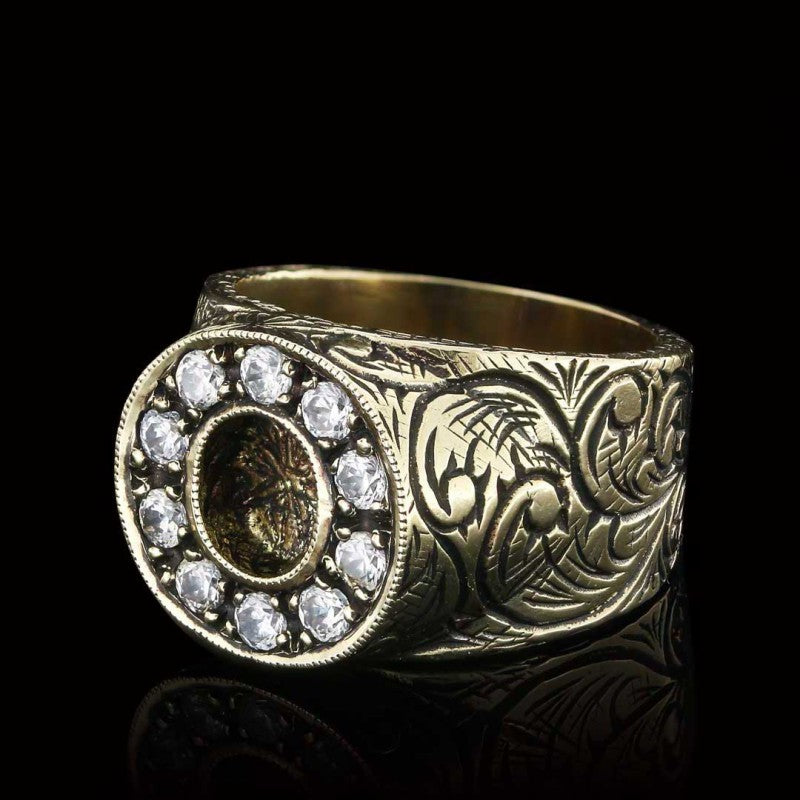925 Sterling Silver Handmade Monogram O Bold Alphabet Ring by SWISS PLUS - Letter Collection - view 7