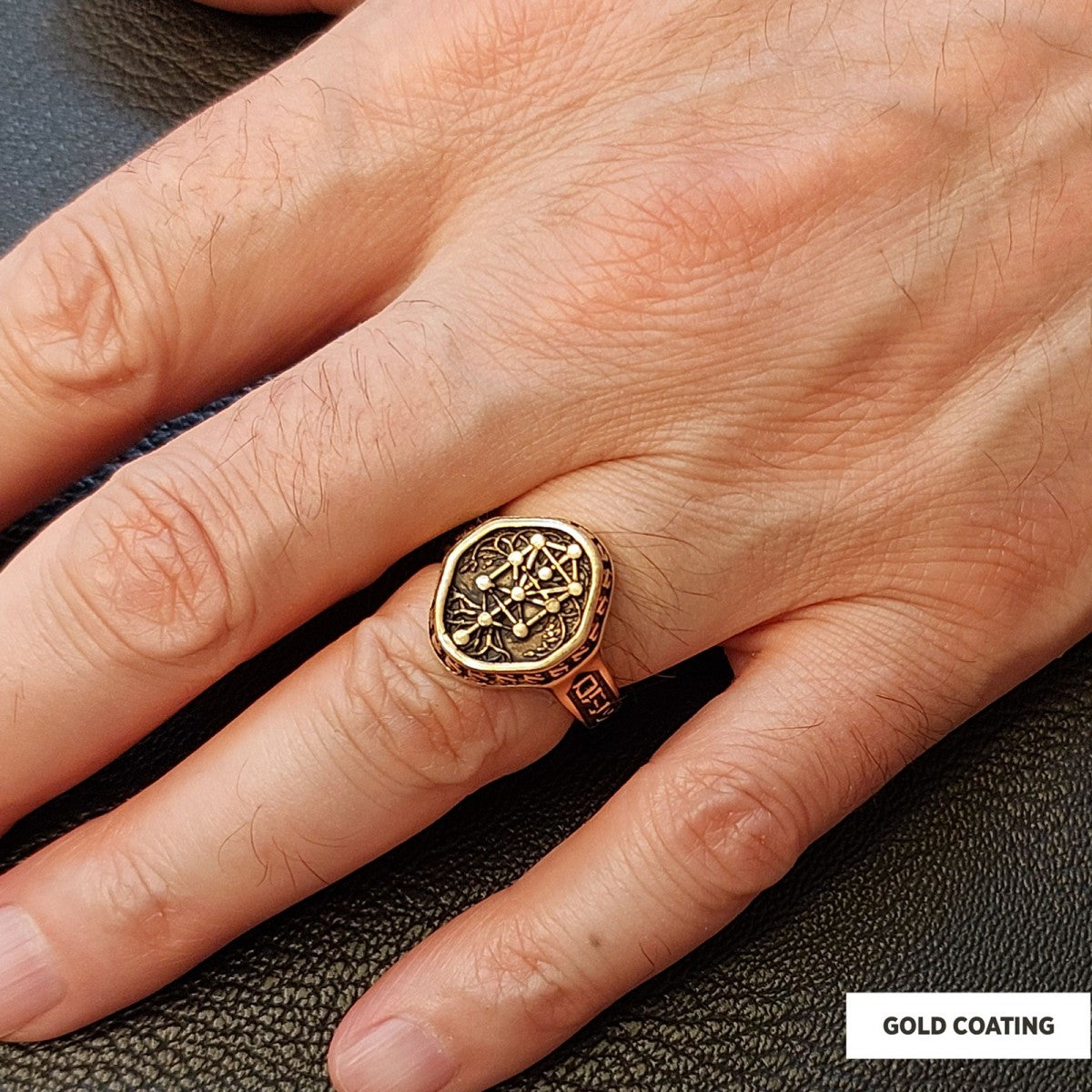 925 Sterling Silver Kabbalah Rings, Elohim Kabbalah Ring, Man Ring, Religious Gifts - view 6