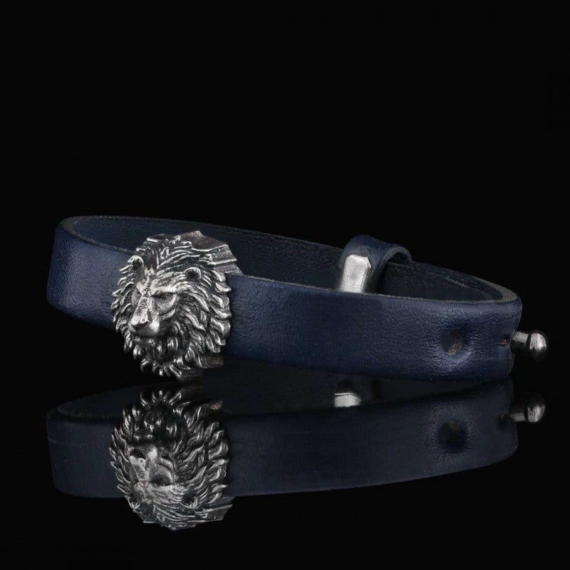 925 Sterling Silver Leo Leather Bracelets