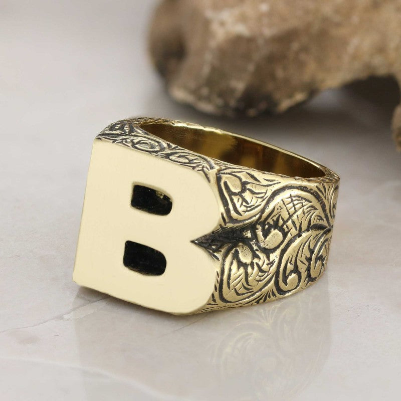 925 Sterling Silver Custom Design Celtic Letter B Ring