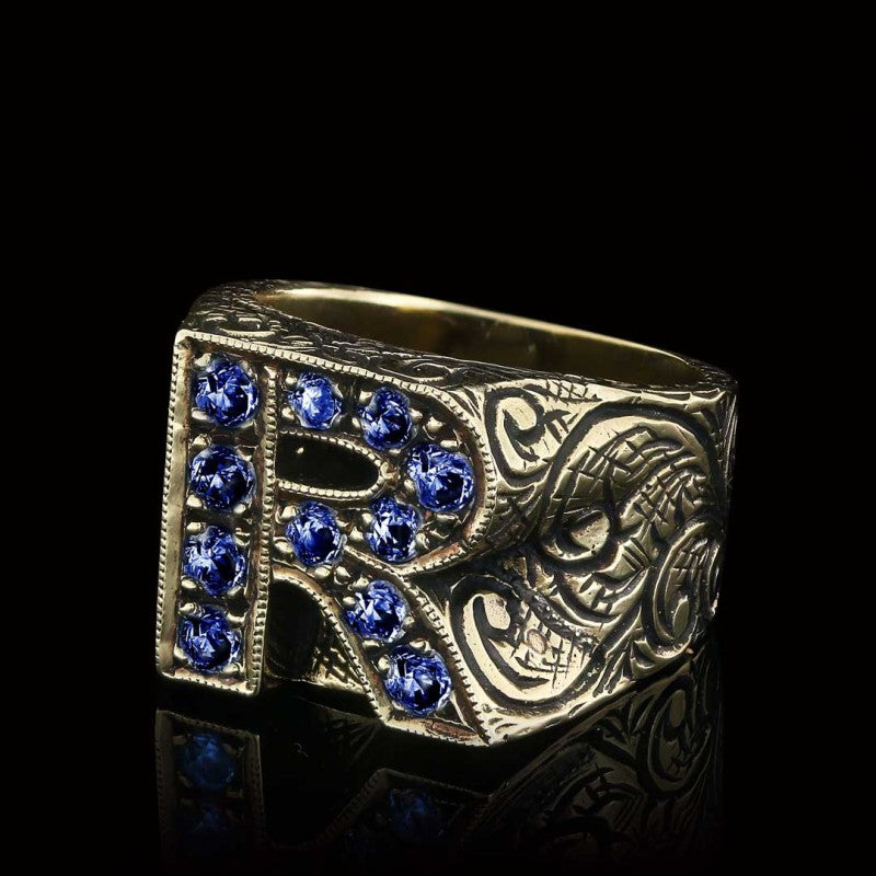 925 Sterling Silver Letter R Bold Alphabet Celtic Ring - view 5