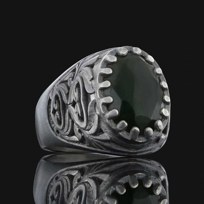 925 Sterling Silver Men Ring with Motif by SWISS PLUS - Unique Design Rings - view 7