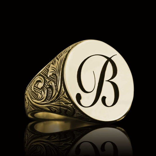925 Sterling Silver Monogram B Letter Ring - view 2