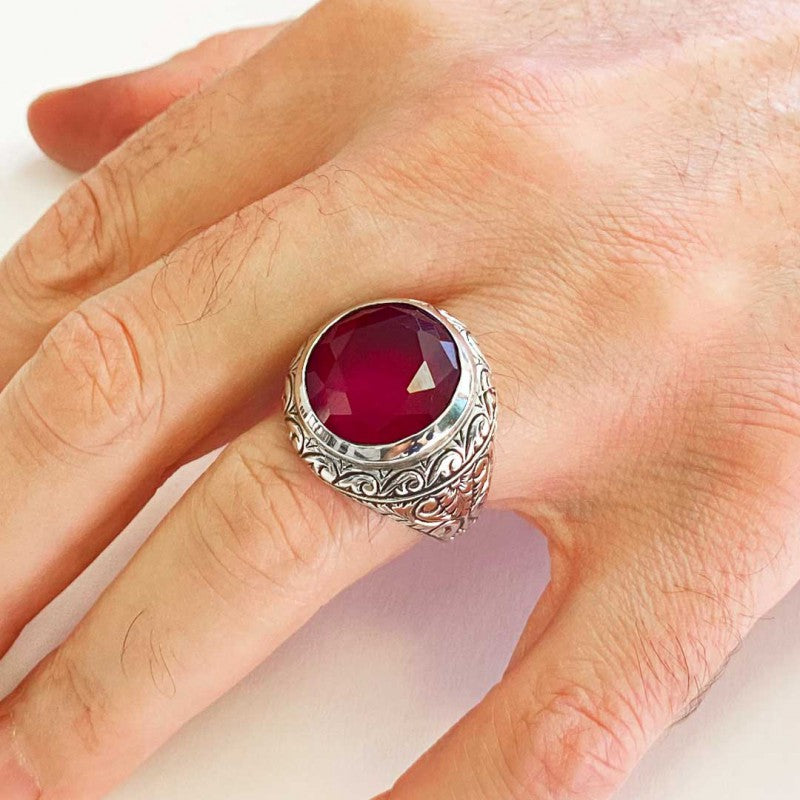 925 Sterling Silver Motif Ring by SWISS PLUS - Unique Design Handmade Rings - view 6