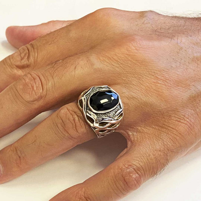 Unique 925 Sterling Silver Motif Ring by SWISS PLUS - Unique Design Rings - view 4