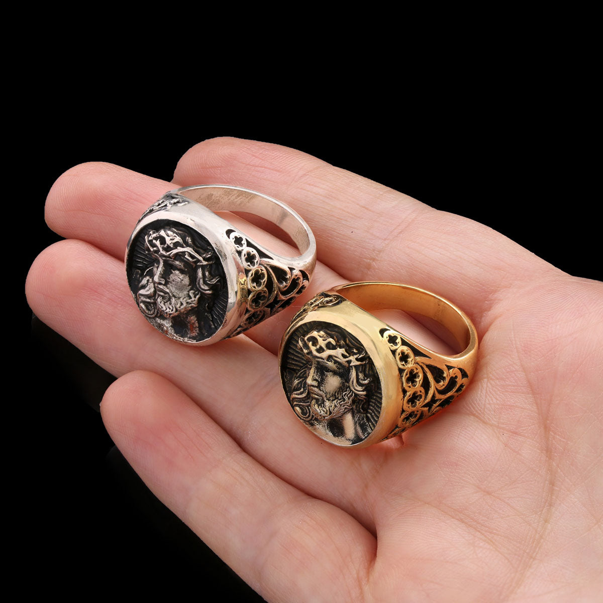 925 Sterling Silver Religious Ring, Religious Gift, 3D Jesus Ring, Gold Plated Jesus Jewelry, Christian Accessory - view 4