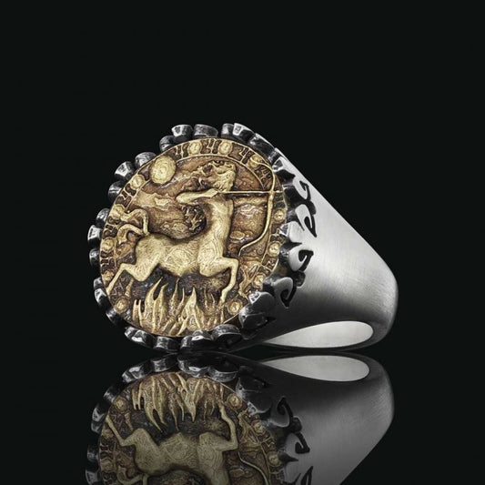 925 Sterling Silver Sagittarius Sign Ring - view 2
