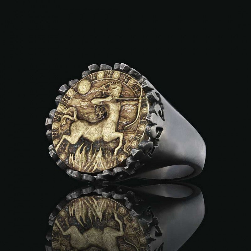 925 Sterling Silver Sagittarius Sign Ring