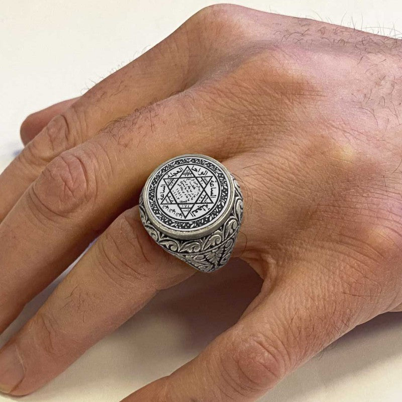 925 Sterling Silver Seal Of Solomon Ring - view 6
