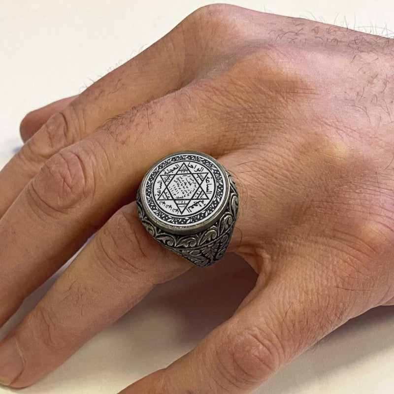 925 Sterling Silver Seal Of Solomon Ring - view 7