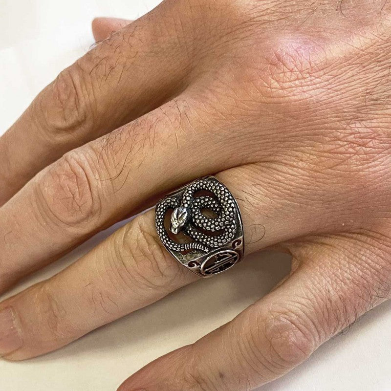 925 Sterling Silver Snake Ring by SWISS PLUS - Unique Design Rings - view 5