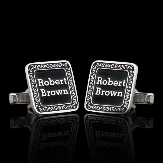925 Sterling Silver Special Design Square Cufflinks by SWISS PLUS - Unique Design Handmade Cufflinks - view 2